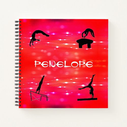 Gymnastics Events Personalized Spiral Notebook