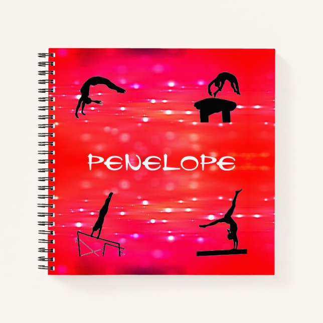Gymnastics Events Personalized Spiral Notebook (Front)