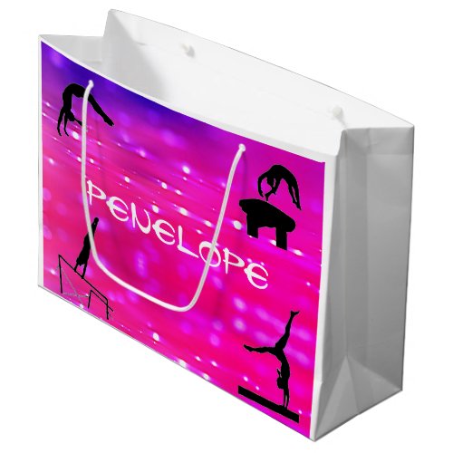 Gymnastics Events White Gift Bag Custom w Name