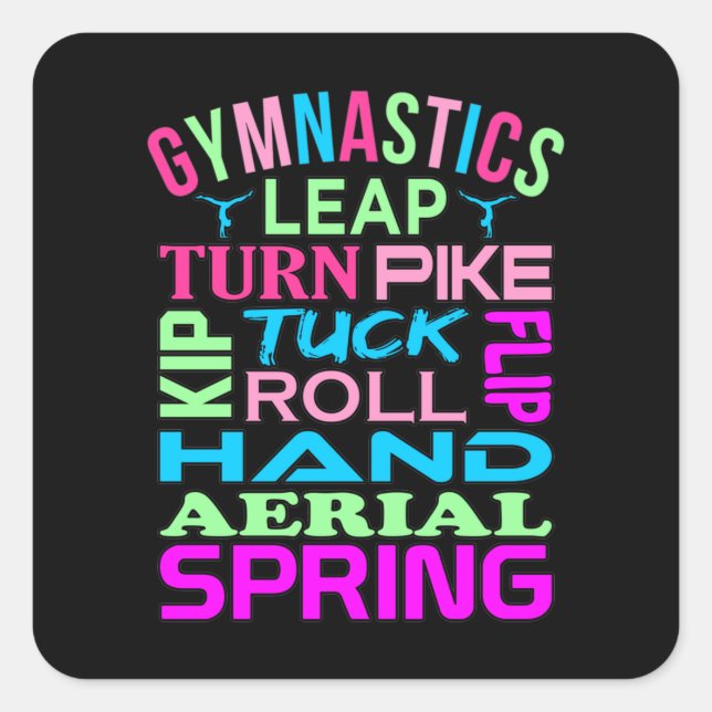 Gymnastics Facts Gymnast Gymnastic Sports Lover Gr Square Sticker (Front)