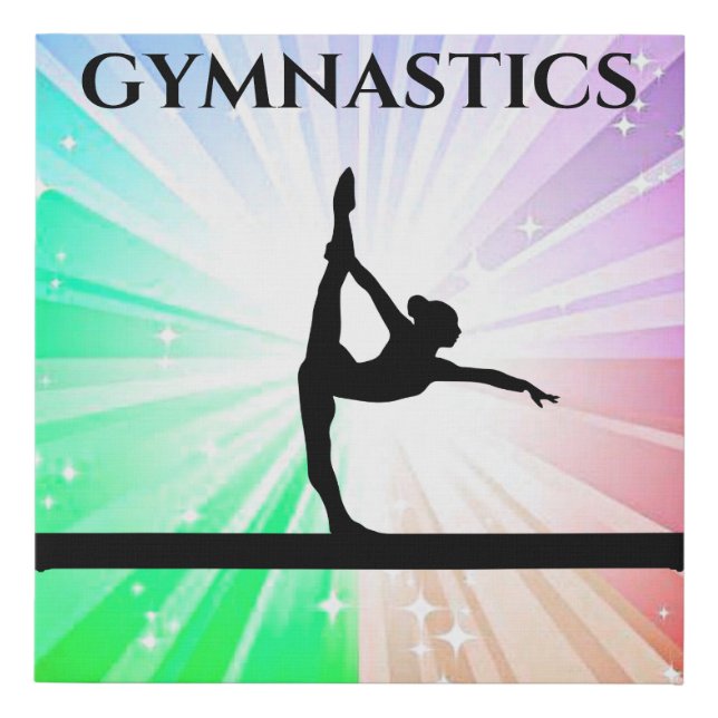Gymnastics faux wrapped canvas wall art. (Front)