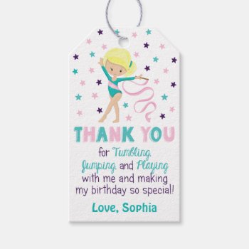 Gymnastics Favor Tags • Birthday Party Gift Tags by PuggyPrints at Zazzle