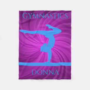 Gymnastics fleece blanket. Personalized name.
