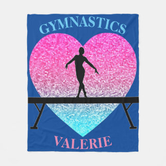 Gymnastics Fleece Blanket w/ Name of Gymnast