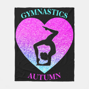 Gymnastics Fleece Blanket w/ Name of Gymnast