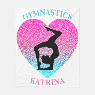Gymnastics Fleece Blanket w/ Name of Gymnast
