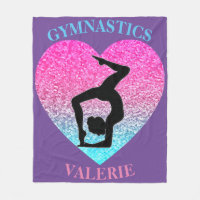 Gymnastics Fleece Blanket w/ Name of Gymnast