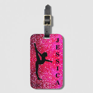 Gymnastics Floating Hearts Luggage Tag