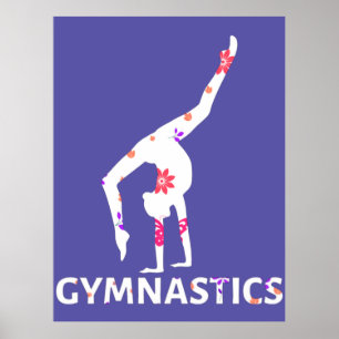 Gymnastics Flower Power Handstand Poster