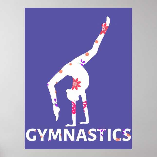 Gymnastics Flower Power Handstand  Poster (Front)