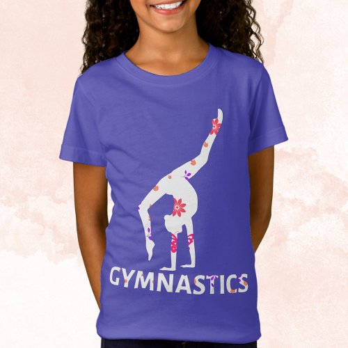 Gymnastics Flower Power Handstand T_Shirt