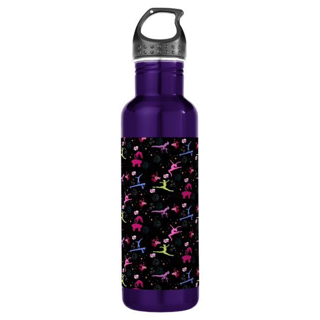 Gymnastics Fun Print  Stainless Steel Water Bottle (Front)