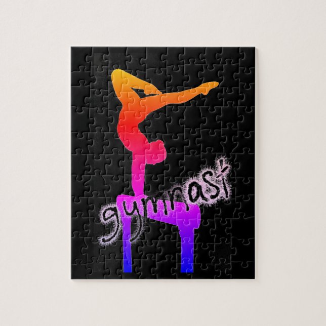 Gymnastics Funky Font Gymnast Puzzle (Vertical)