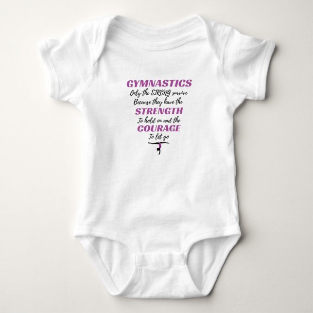 Gymnastics Gift The Strong Survive Gymnast Gift Baby Bodysuit (Front)