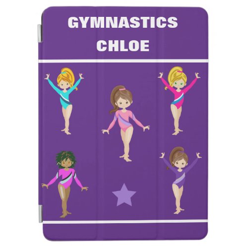 GYMNASTICS GIFT WITH 5 GYMNASTS PERSONALIZED iPad AIR COVER