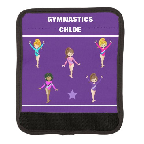 GYMNASTICS GIFT WITH 5 GYMNASTS PERSONALIZED LUGGAGE HANDLE WRAP