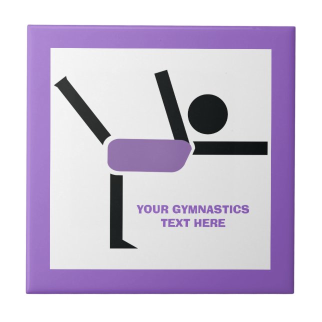 Gymnastics gifts, gymnastics performer custom ceramic tile (Front)