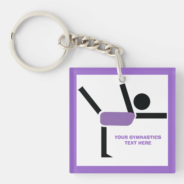 Gymnastics gifts, gymnastics performer custom keychain (Front)