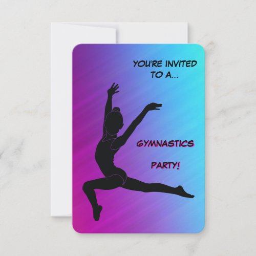 Gymnastics Girl Birthday Party Invitation