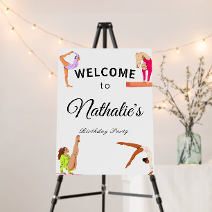Gymnastics girl Birthday Party Welcome Foam Board