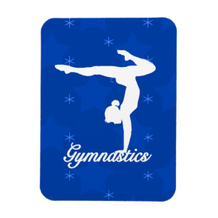 Gymnastics Girl Blue Stars Magnet