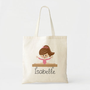 Gymnastics Girl Brunette Tote Bag