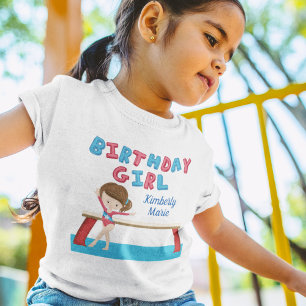 Gymnastics Girl Custom Birthday Party Toddler T-shirt