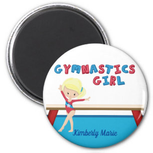 Gymnastics Girl Cute Blonde Gymnast Personalized Magnet
