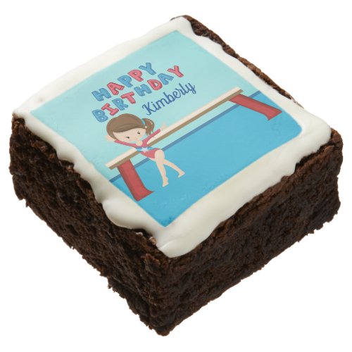 Gymnastics Girl Cute Gymnast Custom Birthday Party Brownie