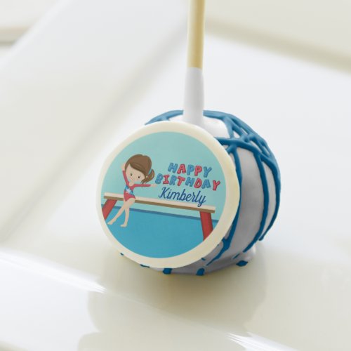 Gymnastics Girl Cute Gymnast Custom Birthday Party Cake Pops