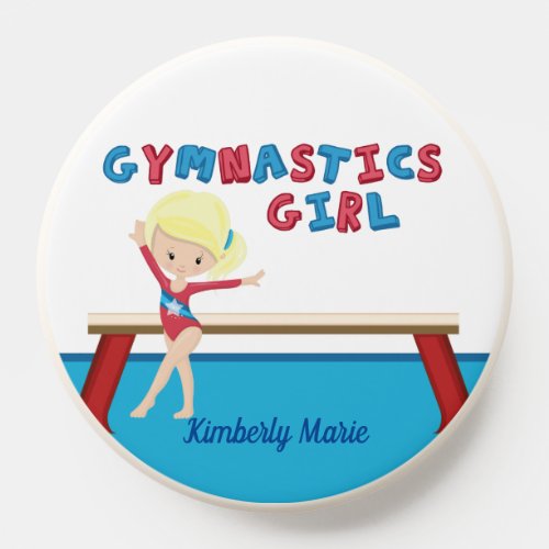 Gymnastics Girl Cute Personalized Blonde Gymnast PopSocket