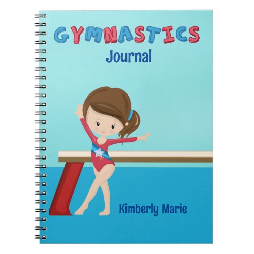 Gymnastics Girl Cute Personalized Gymnast Notebook