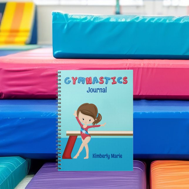Gymnastics Girl Cute Personalized Gymnast Notebook (Creator Uploaded)