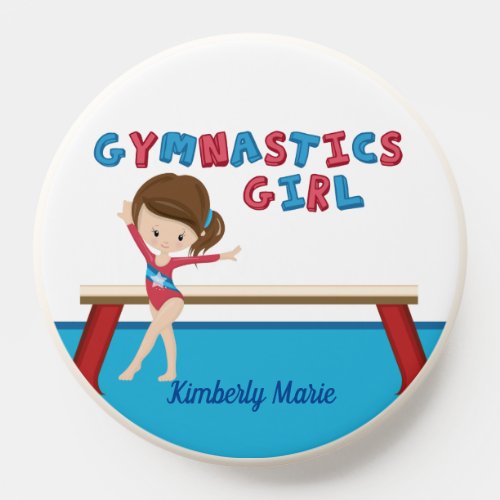 Gymnastics Girl Cute Personalized Kids Gymnast PopSocket