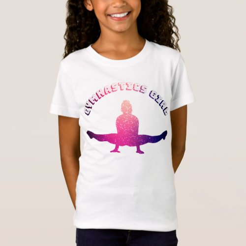 Gymnastics Girl Galaxy Pink Purple T_Shirt