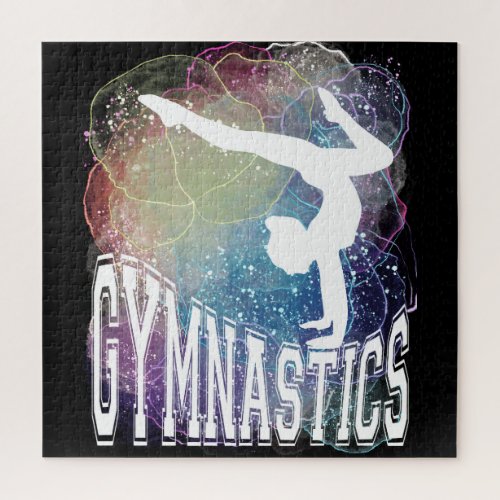 Gymnastics Girl Handstand Watercolor Jigsaw Puzzle