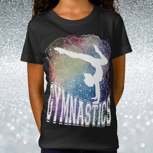 Gymnastics Girl Handstand Watercolor T-Shirt (Gymnastics Girl Handstand Watercolor T-Shirt)