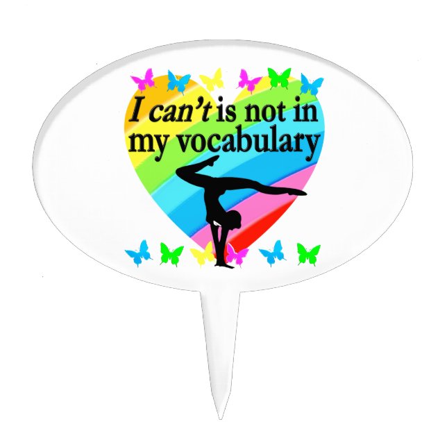 GYMNASTICS GIRL INSPIRATIONAL DESIGN CAKE TOPPER (Front)