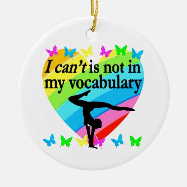 GYMNASTICS GIRL INSPIRATIONAL DESIGN CERAMIC ORNAMENT (Front)