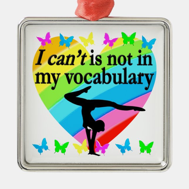 GYMNASTICS GIRL INSPIRATIONAL DESIGN METAL ORNAMENT (Front)