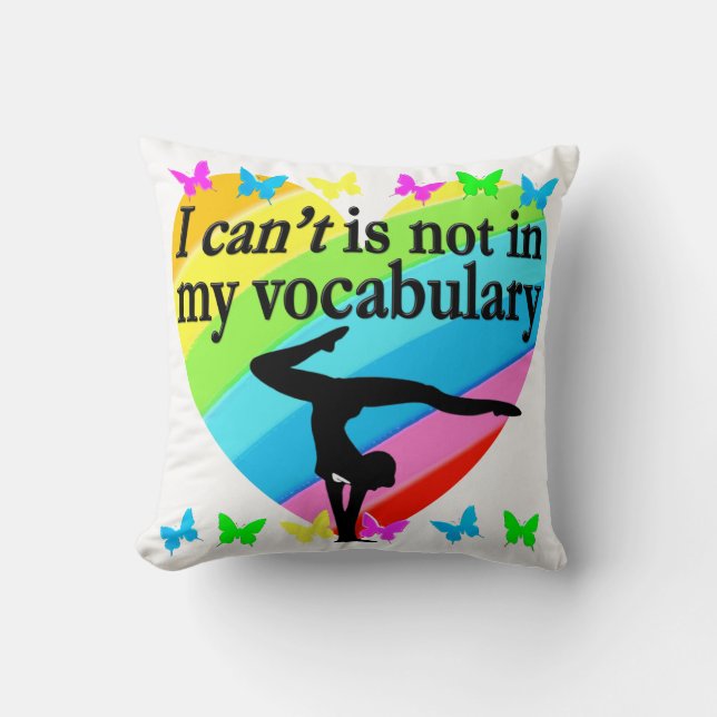 GYMNASTICS GIRL INSPIRATIONAL DESIGN THROW PILLOW (Front)