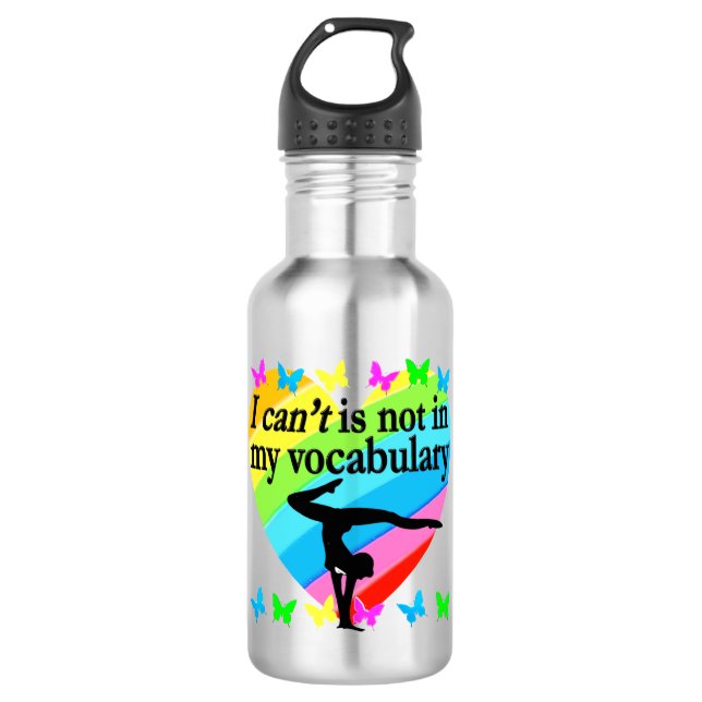 GYMNASTICS GIRL INSPIRATIONAL DESIGN WATER BOTTLE (Front)