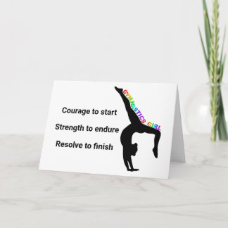 Gymnastics Girl Inspirational Quote Card