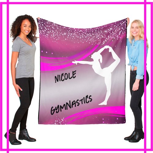 Gymnastics Girl Personalized   Fleece Blanket