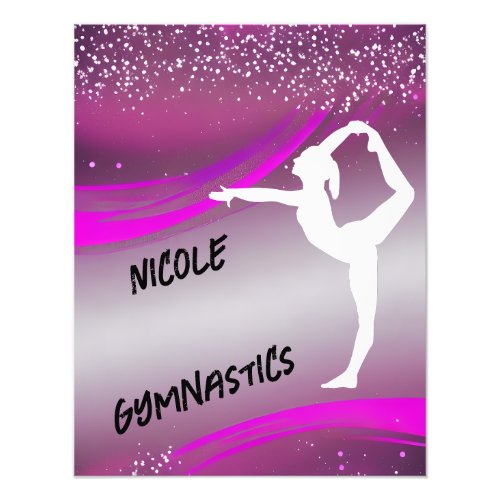 Gymnastics Girl Personalized   Photo Print