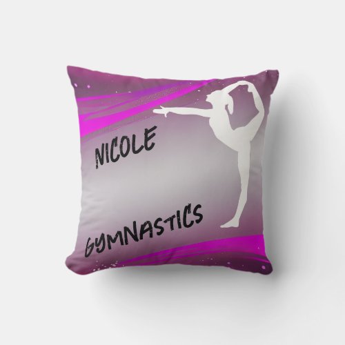 Gymnastics Girl Personalized   Throw Pillow