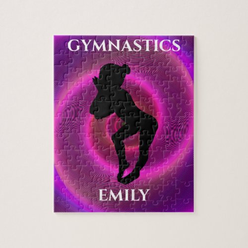 Gymnastics girl puzzle with childs name