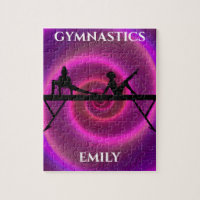 Gymnastics girl puzzle with personalized name.