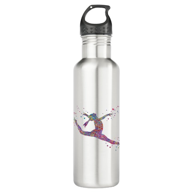 Gymnastics girl stainless steel water bottle (Front)