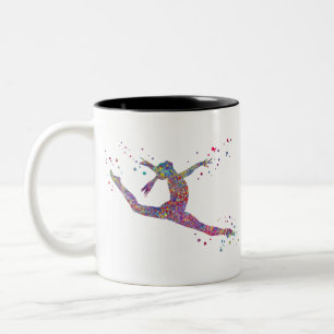Gymnastics girl Two-Tone coffee mug
